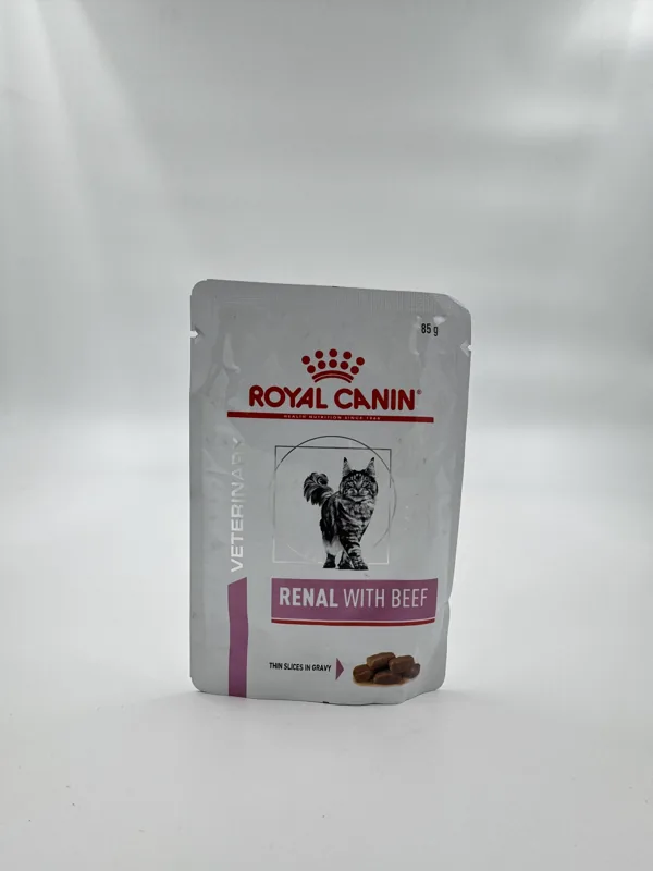پوچ گربه رویال کنین Renal با طعم گوشت گاو ۸۵ گرمی