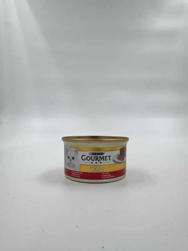 تصویر 2 کنسرو گربه گورمت Gold با طعم گوشت گاو