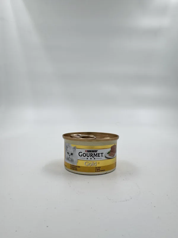 تصویر 2 کنسرو گربه گورمت Gold با طعم مرغ