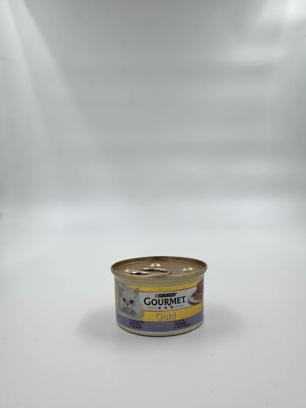 تصویر 2 کنسرو گربه گورمت Gold با طعم گوشت گوساله
