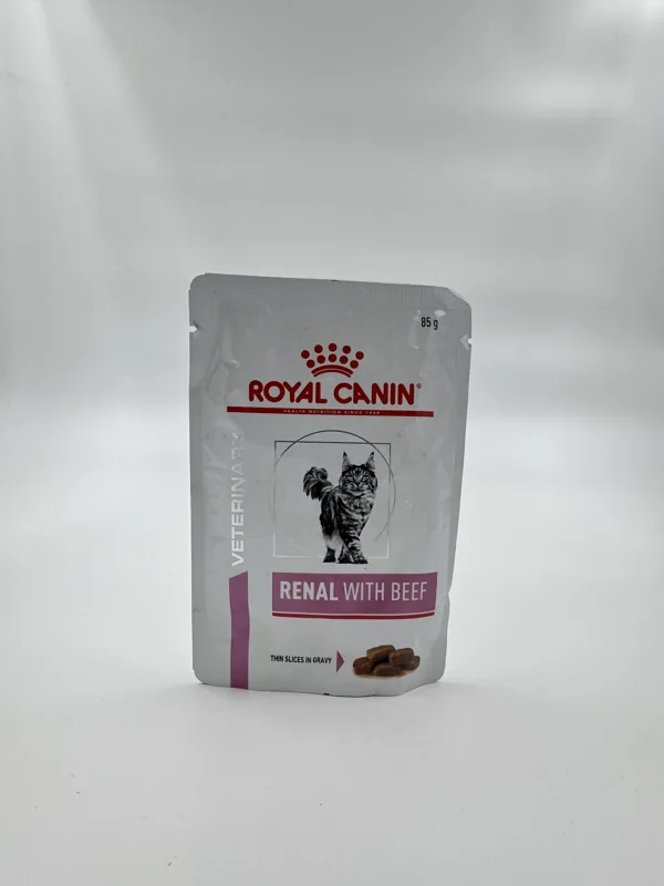تصویر 2 پوچ گربه رویال کنین Renal با طعم گوشت گاو ۸۵ گرمی