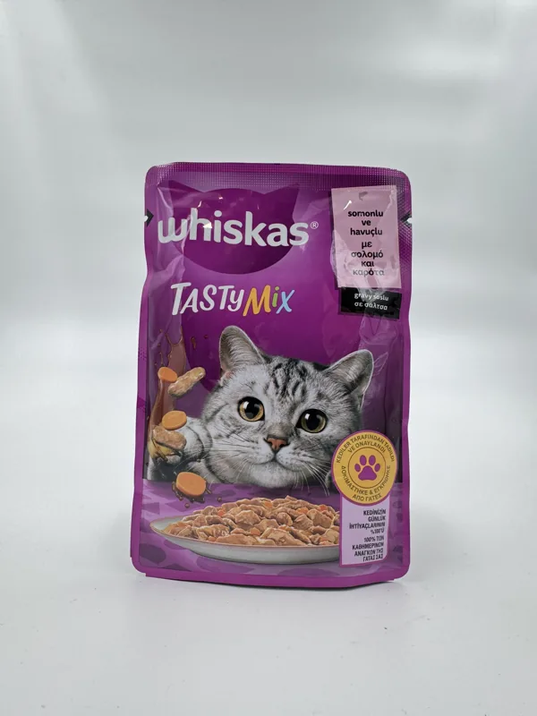 پوچ گربه ویسکاس سالمون و هویج Tasty Mix
