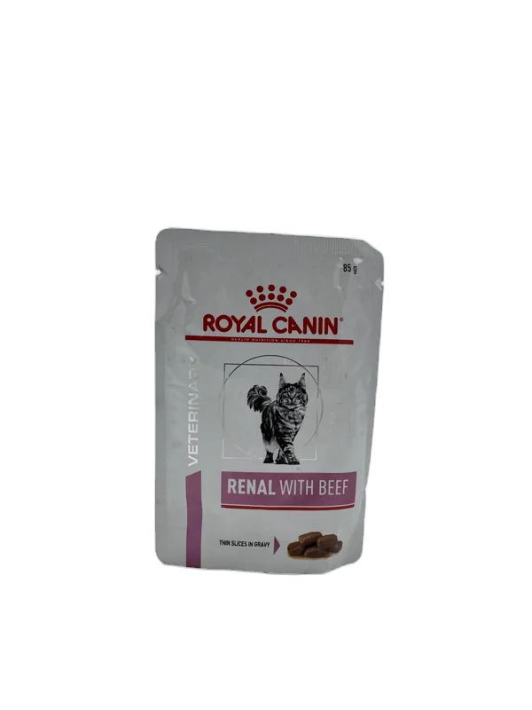 پوچ گربه رویال کنین Renal با طعم گوشت گاو ۸۵ گرمی