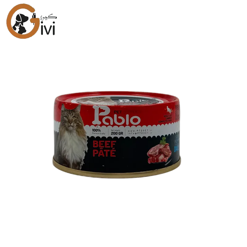 غذای کنسرو گربه 200 گرمی Pablo با طعم گوشت گاو 