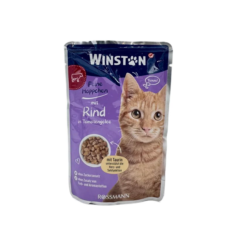 پوچ گربه وینستون با طعم گوشت گاو