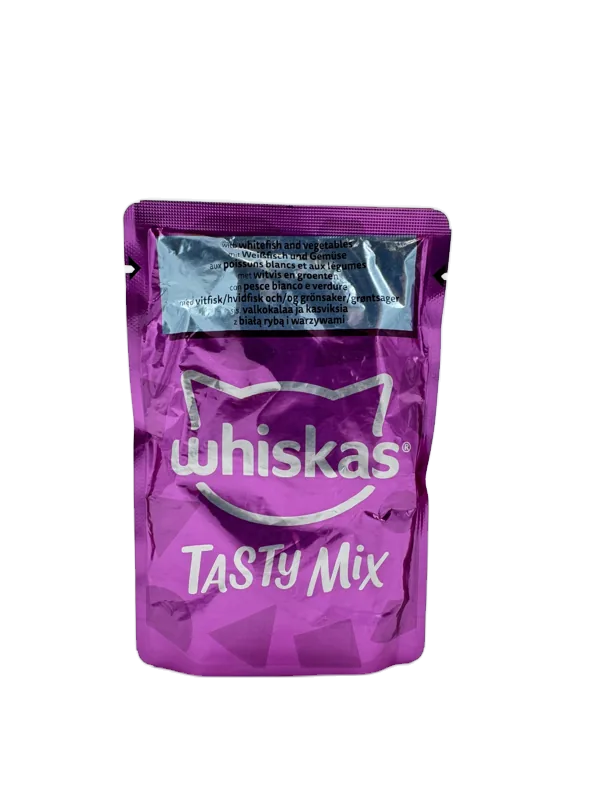 پوچ گربه ویسکاس ماهی سفید و سبزیجات Tasty Mix