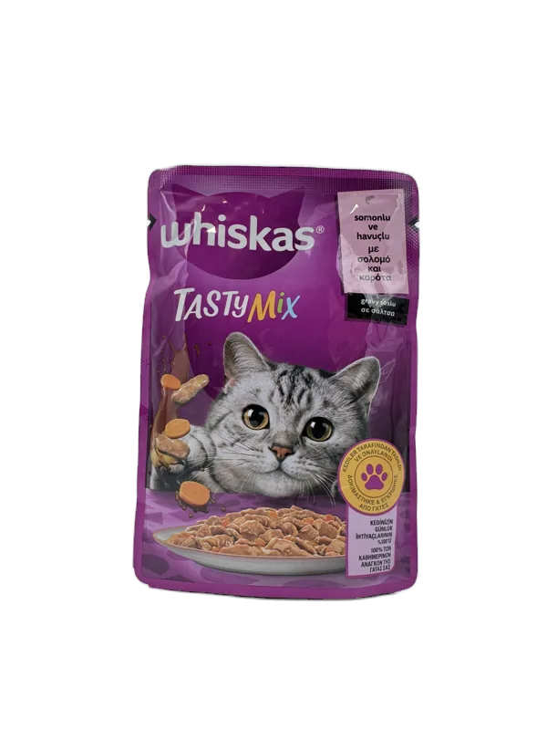 پوچ گربه ویسکاس سالمون و هویج Tasty Mix
