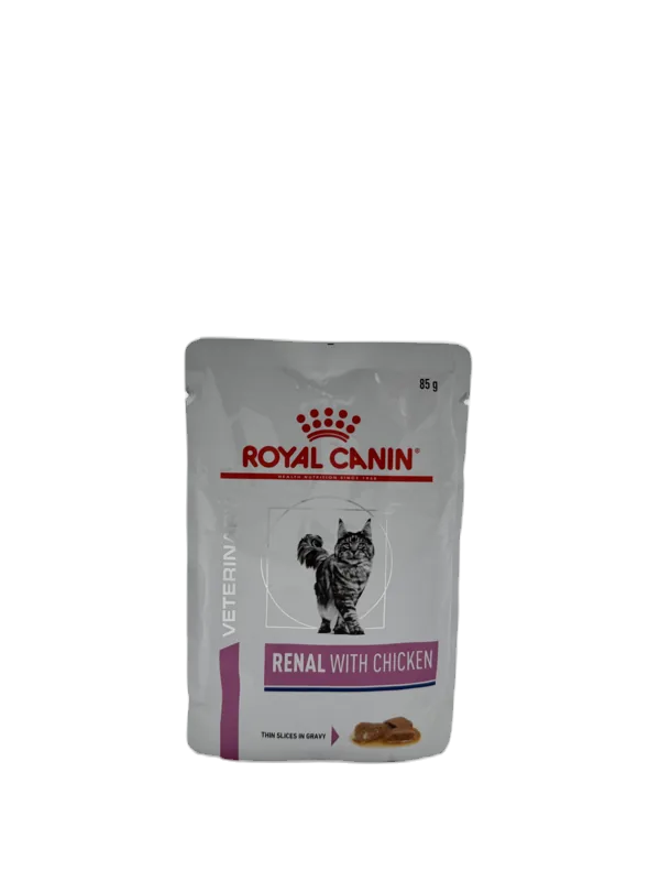 پوچ گربه رویال کنین Renal با طعم مرغ ۸۵ گرمی